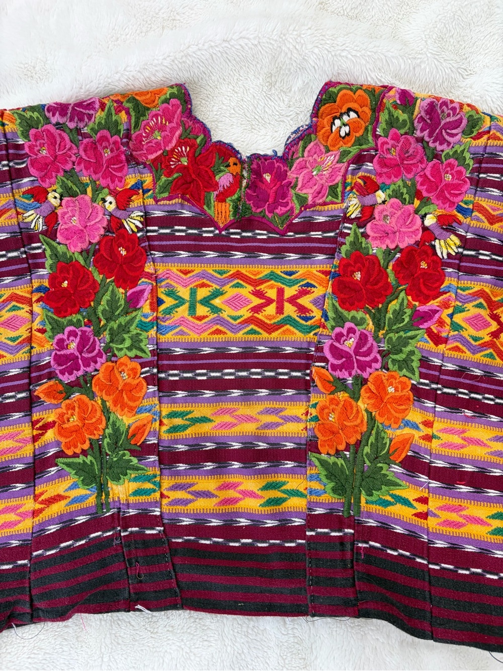 Vintage Floral and Vibrant Huipil